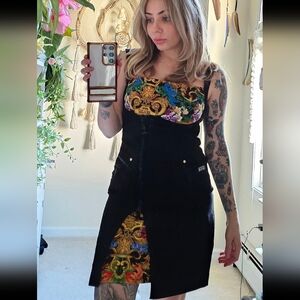 Versace Jeans Couture Short Dress Black floral size 6